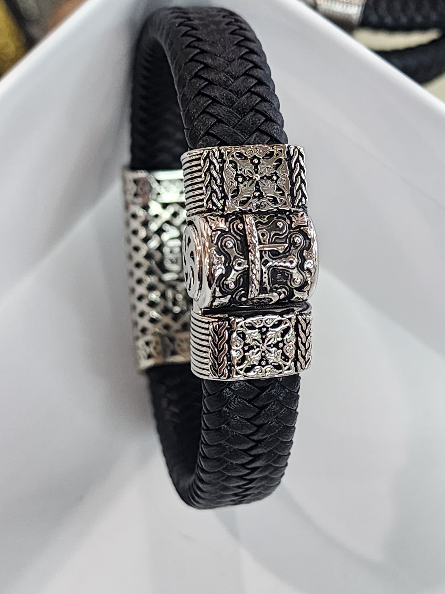 Echmiadzin leather magnet Bracelet #330