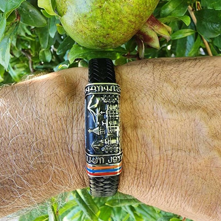 Echmiadzin leather magnet Bracelet #330