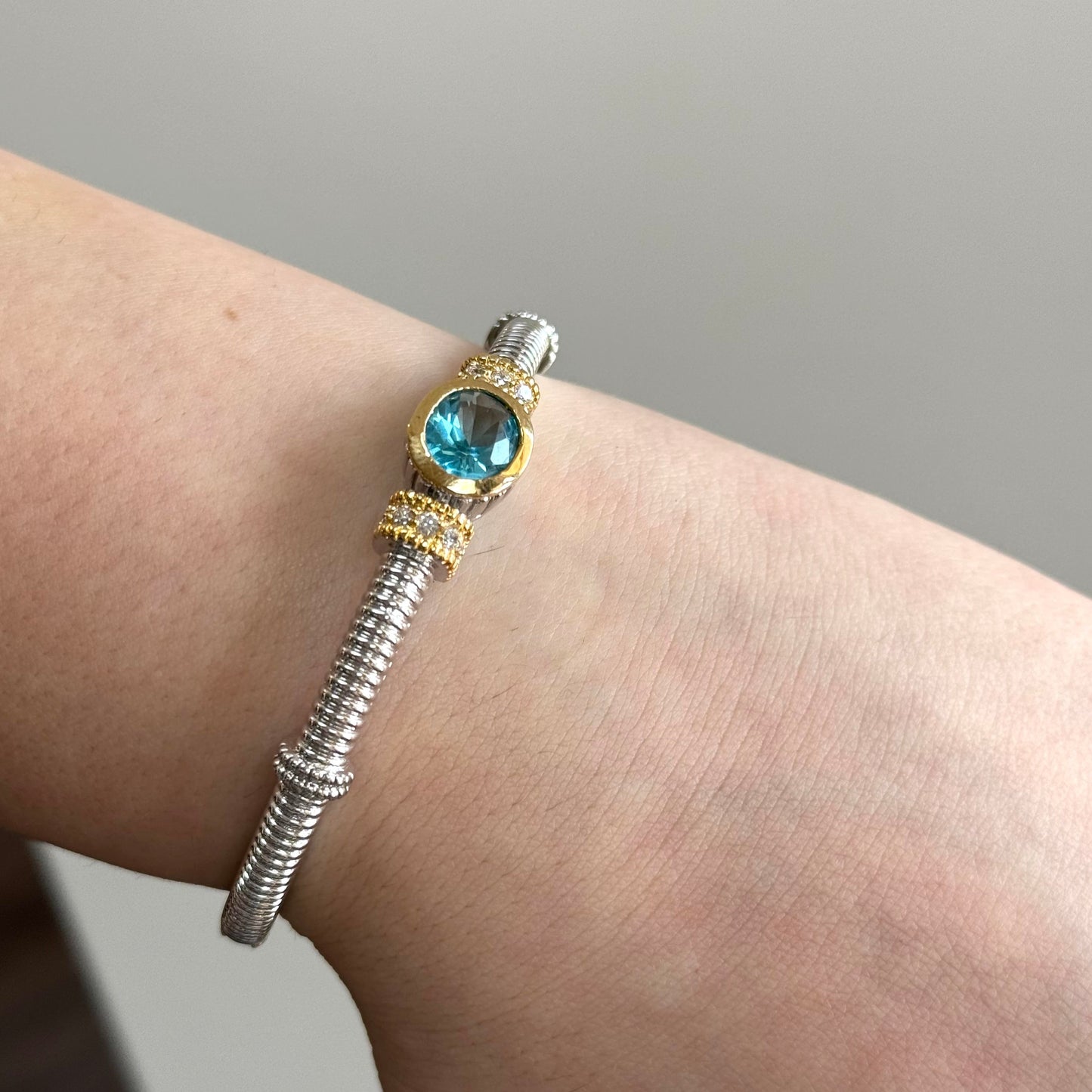 Silver Bracelet with blue stone