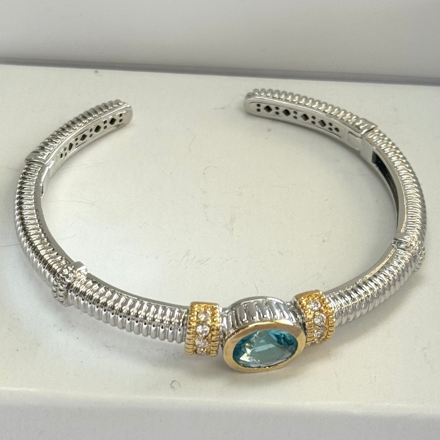 Silver Bracelet with blue stone