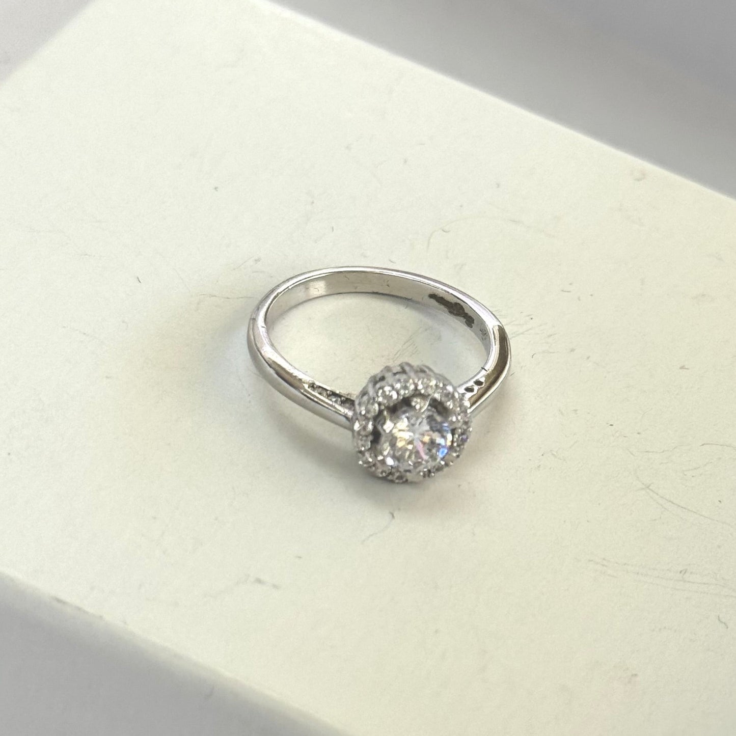 Cubic Zirconia ring with Halo #240