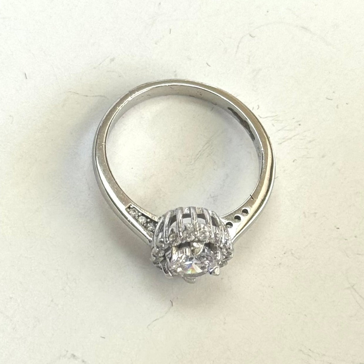 Cubic Zirconia ring with Halo #240