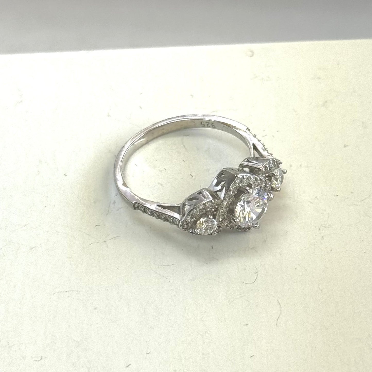 Tri-Stone Cubic Zirconia Ring
