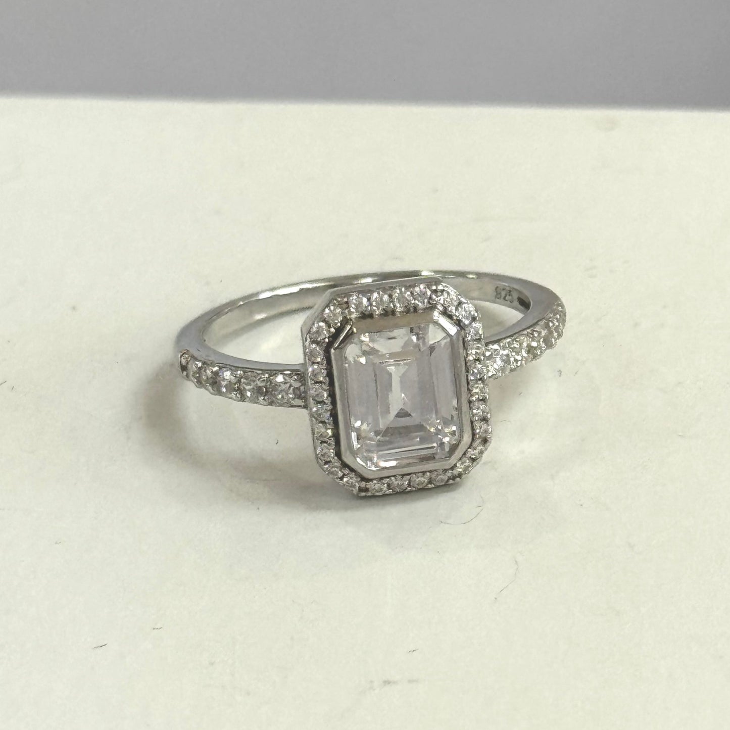 Emerald cut Cubic Zirconia ring #244