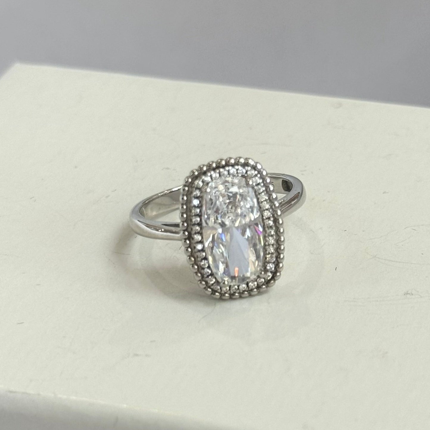 Elongated Cushion Cubic Zirconia ring #243