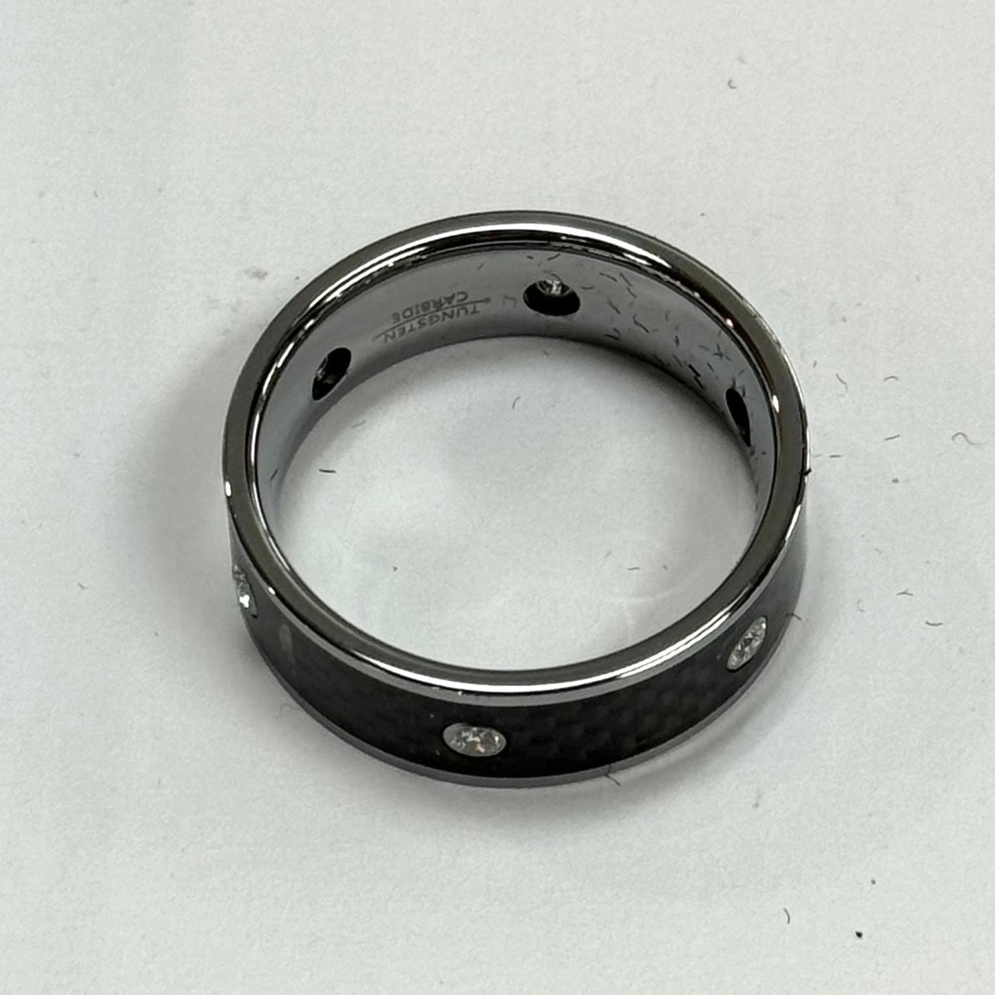 Men's Silver and Black ring with stones #341