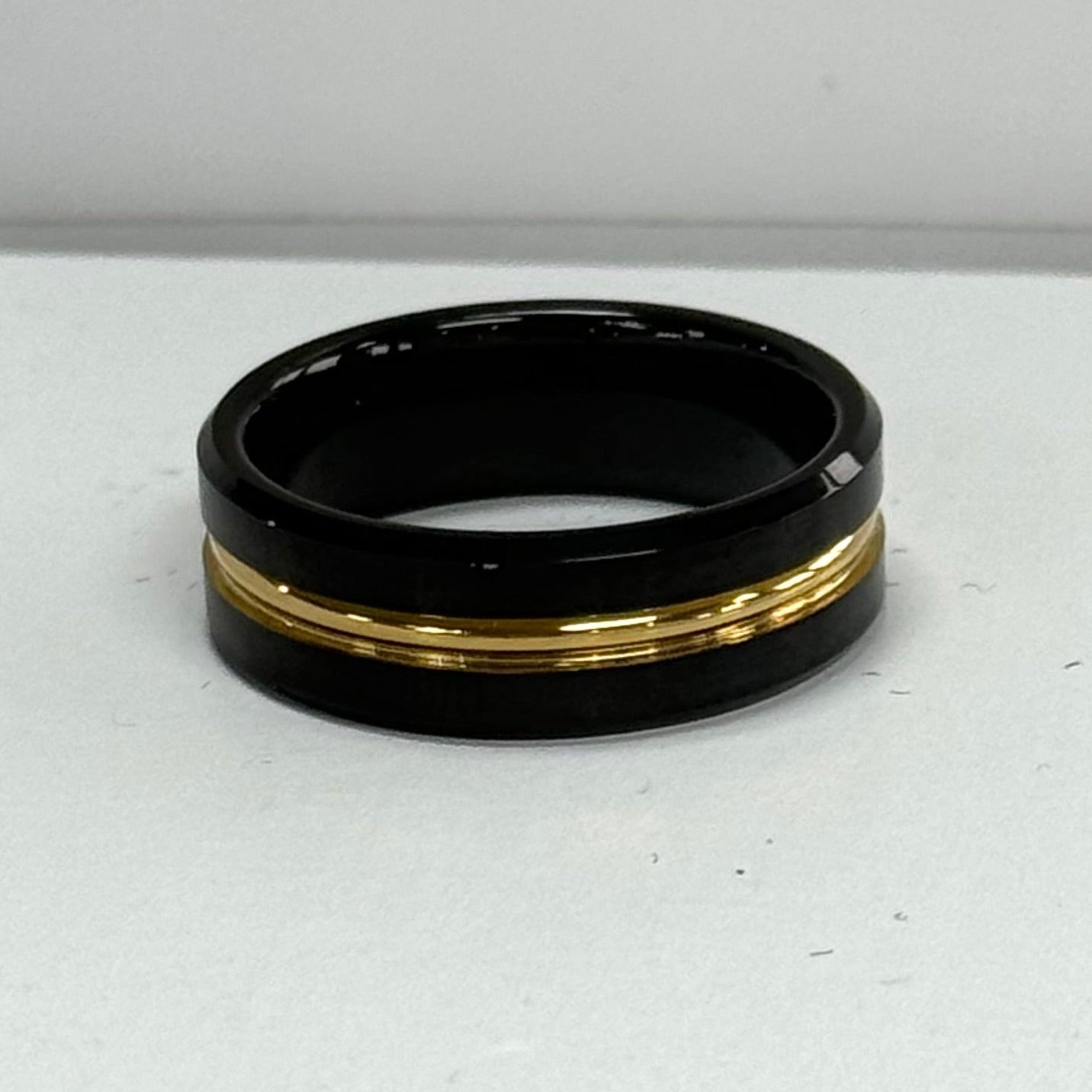 Men's Black and Gold Ring #311