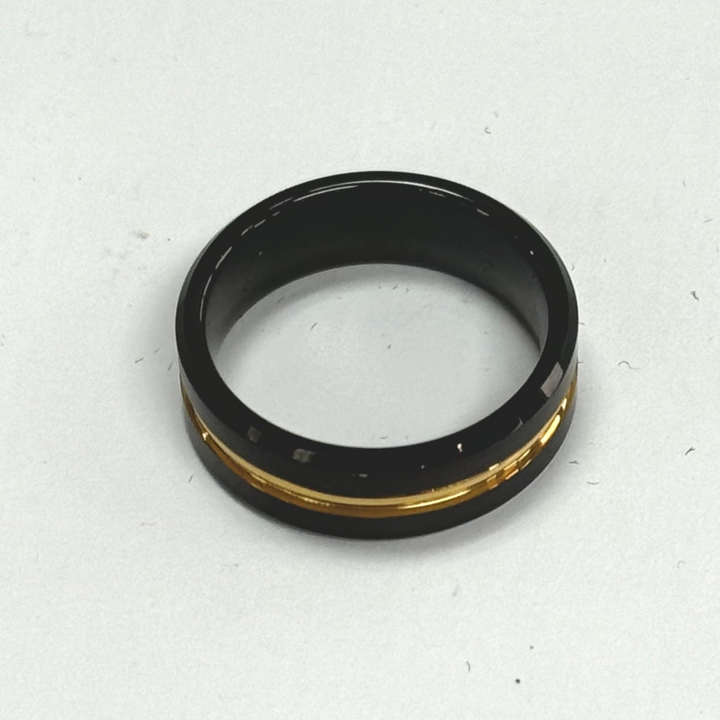 Men's Black and Gold Ring #311