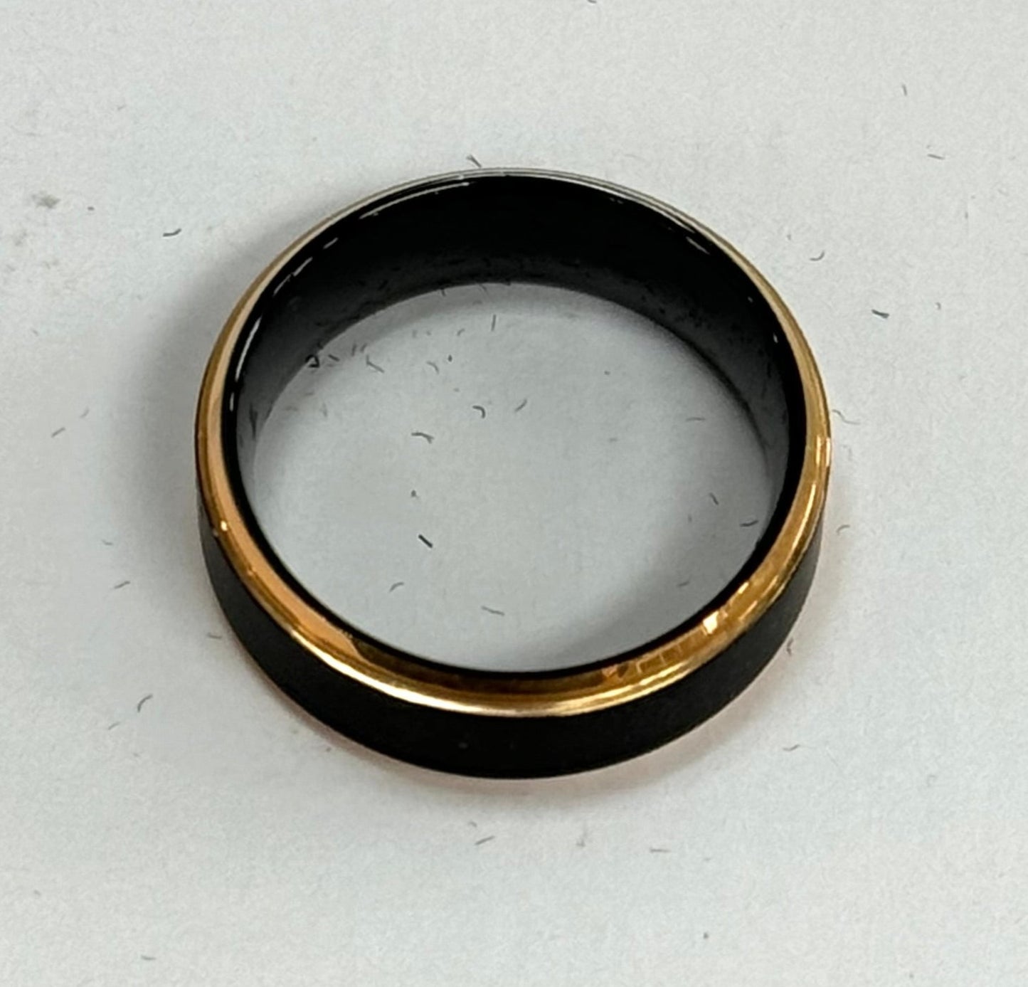Black and gold men's modern ring #320