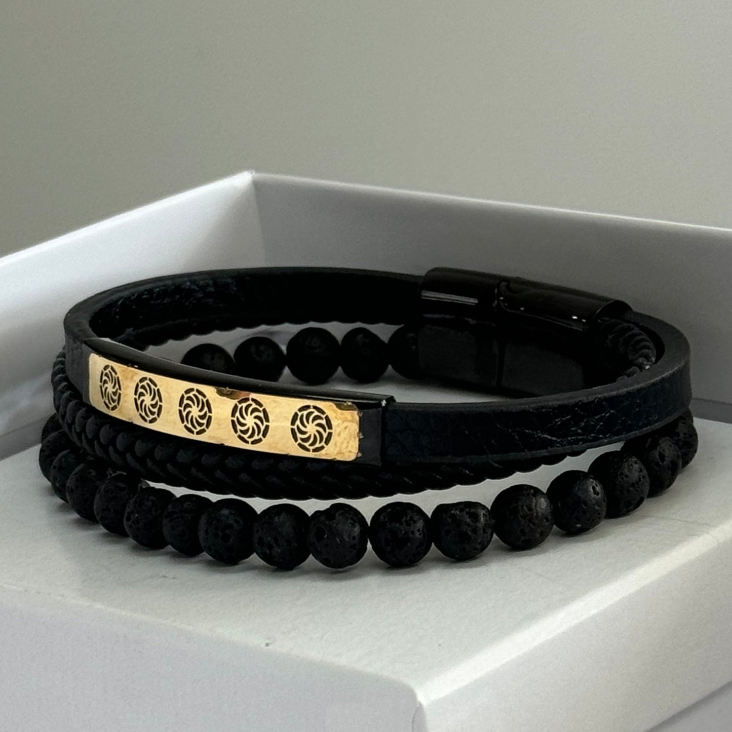 Wristband with 18k Gold Design in Armenian infinity sign