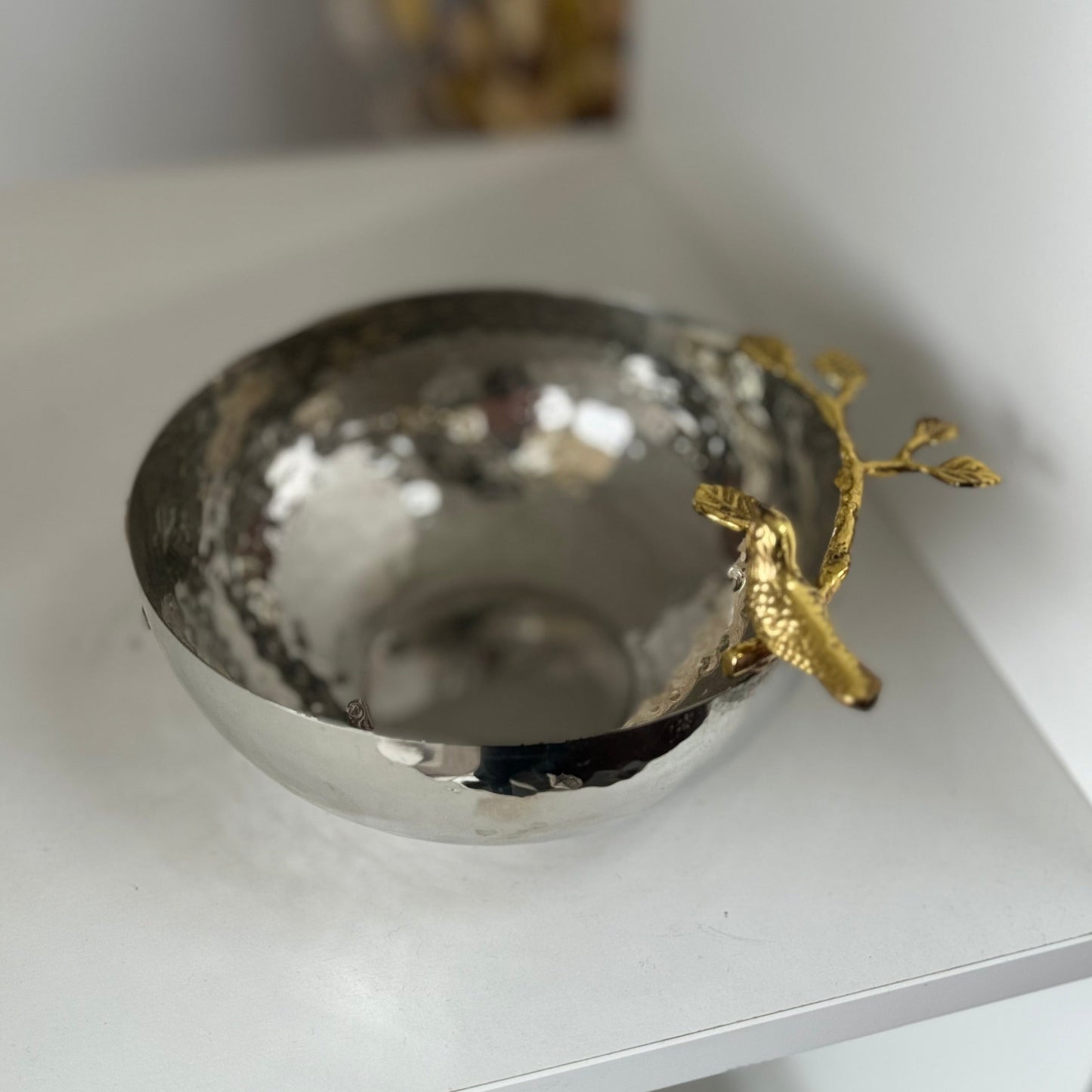Metal Bowl with Bird design #352