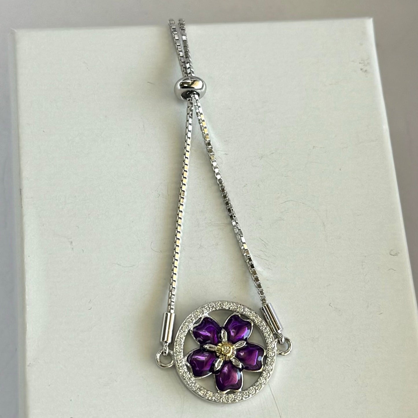 Promise Flower Silver rope strap