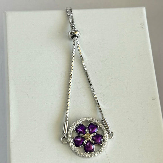 Promise Flower Silver rope strap