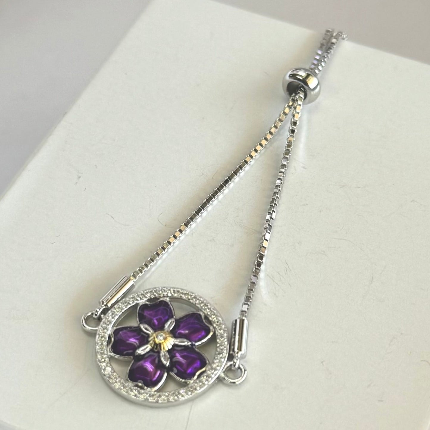 Promise Flower Silver rope strap