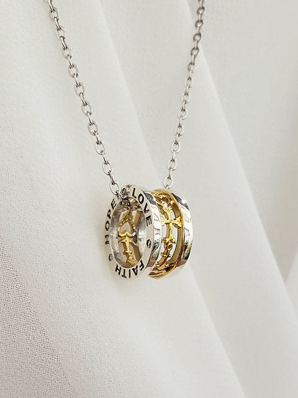 #1377 Love Hope Faith Silver Pendant