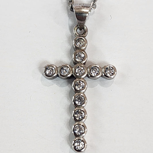 "Elina" Bezel Cross Pendant
