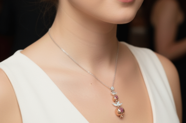 "Siran" Pomegranate Necklace #002