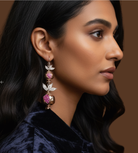 "Siran" Pomegranate Earrings #052