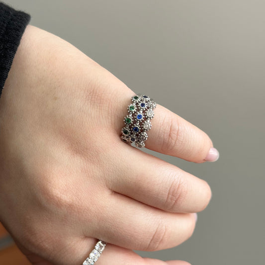 Colorful Silver ring