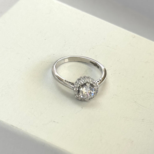 Cubic Zirconia ring with Halo #240