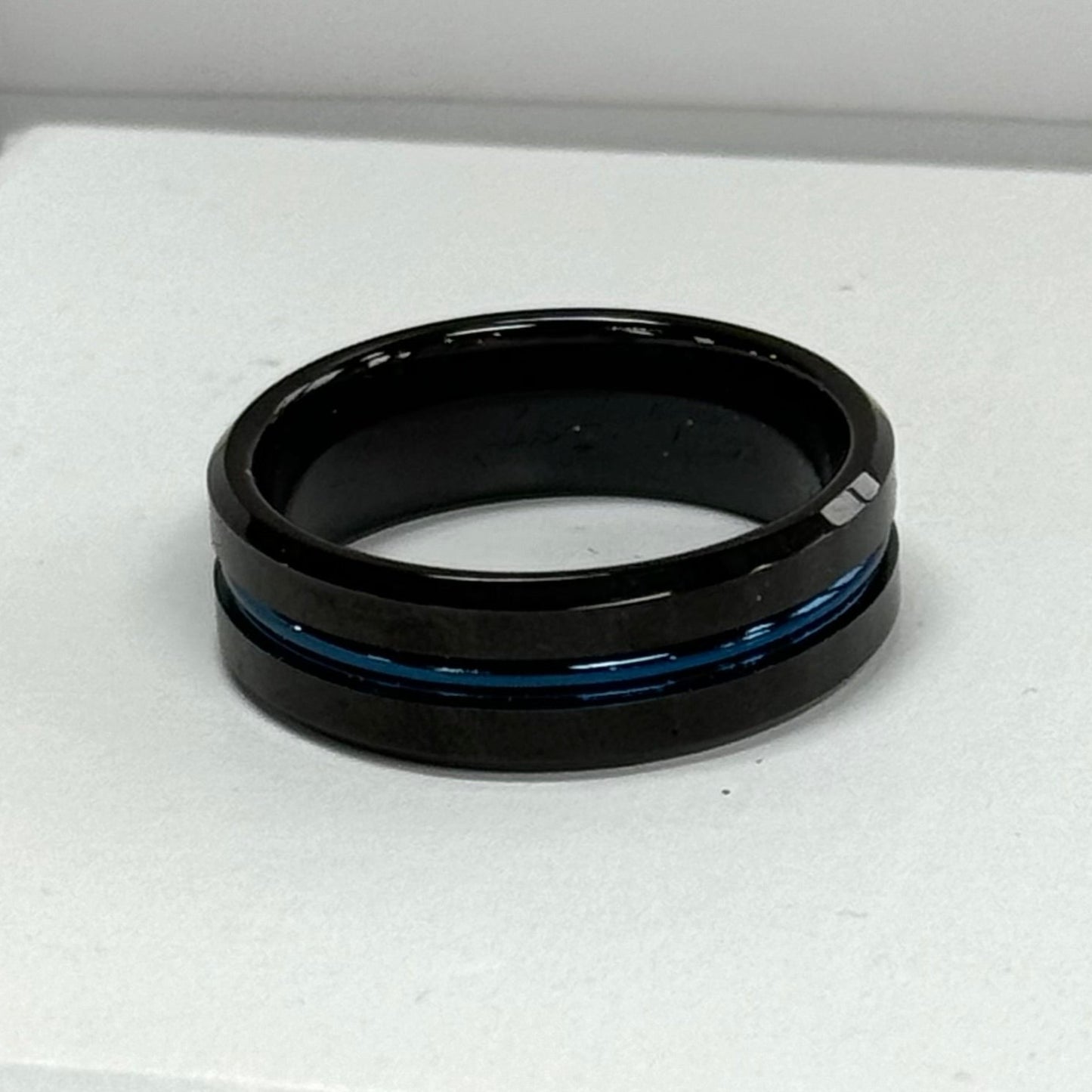 Men's Black and Blue Ring #342