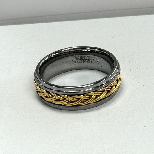 Gold braided men's ring #313