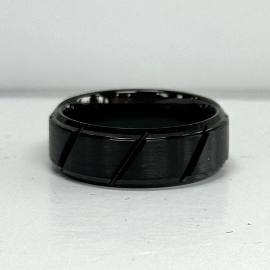 Sleek black men's ring #339