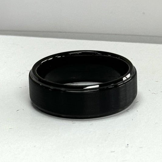 Modern men's black ring #319