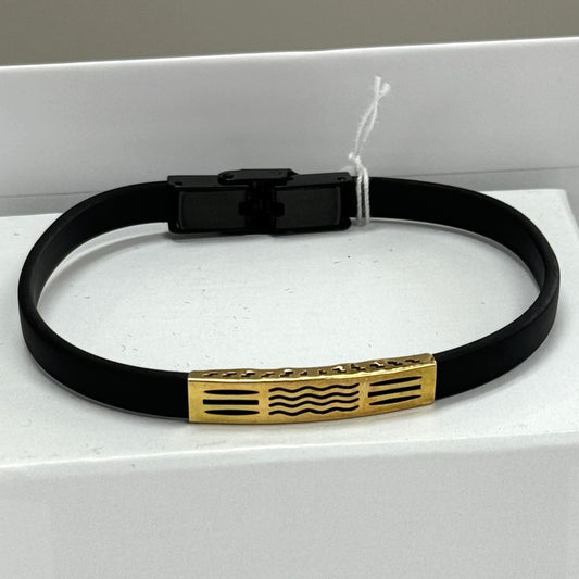 Wristband with 18k Gold Design