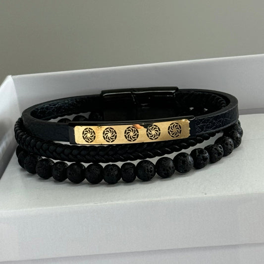 Wristband with 18k Gold Design in Armenian infinity sign