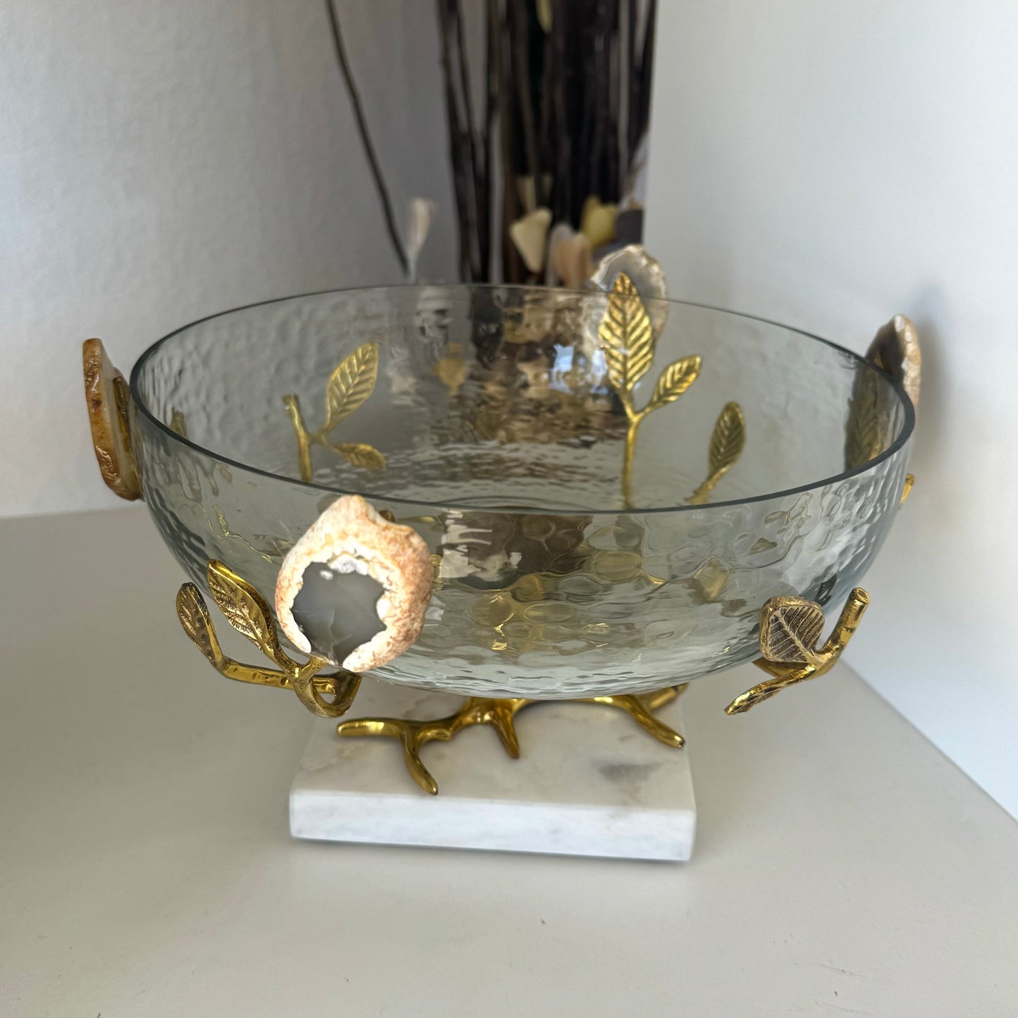 Glass Fruit Bowl with Marble detailing #360