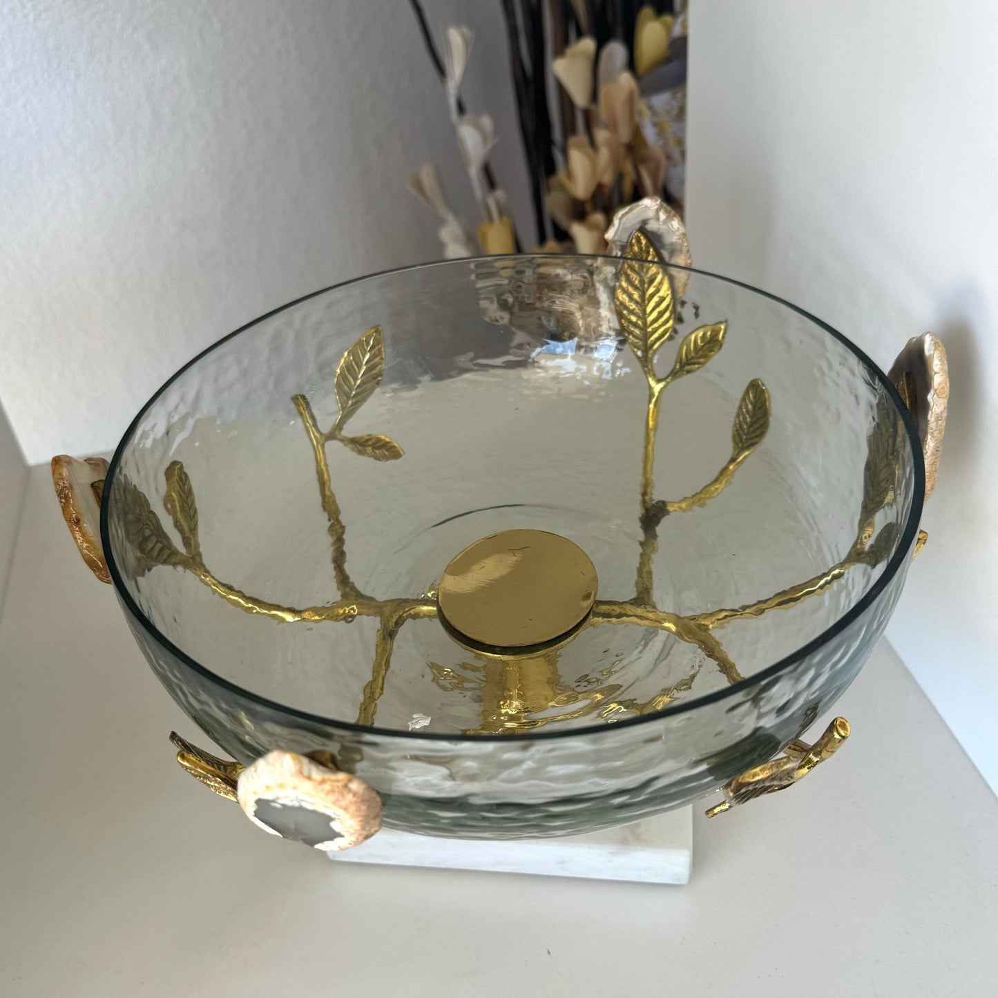 Glass Fruit Bowl with Marble detailing #360